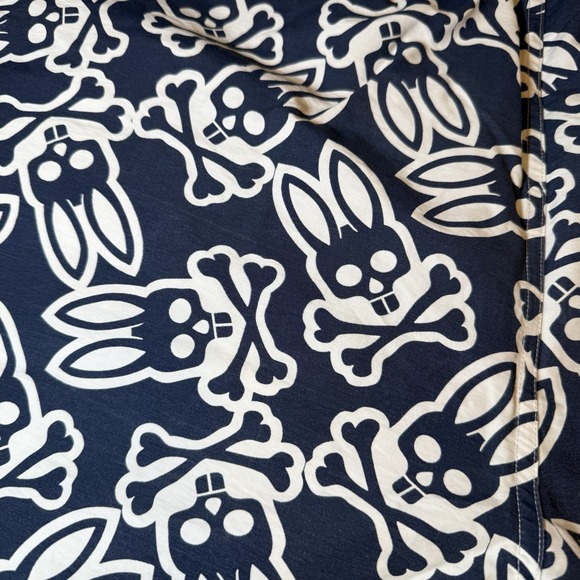 Psycho Bunny Blue Swim Trunk Shorts All-Over-Print Logo Size XL - Picture 10 of 12